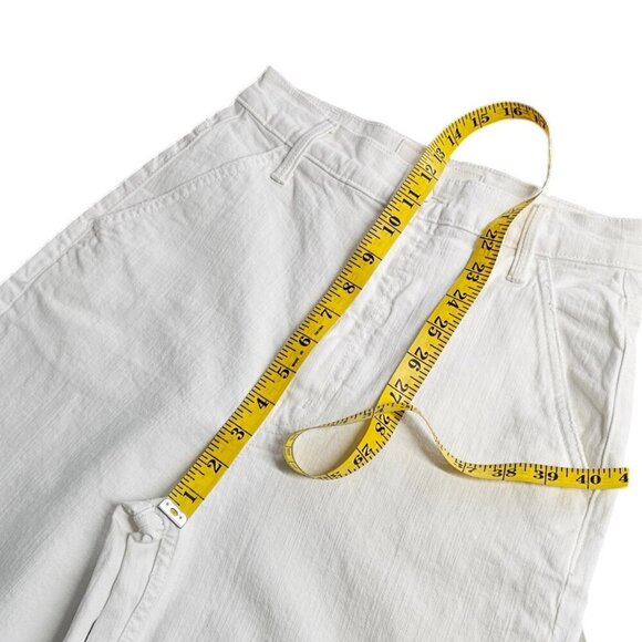 MOTHER The Stud Finder Sneak High-Rise Wide-Leg Jeans, Carpenter, White, 25, NWT - Picture 5 of 14